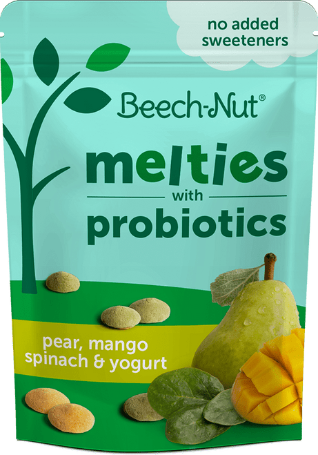 Beech-nut Melties With Probiotics, Stage 3, Pear Mango Spinach & Yogurt Toddler Snack, 1 Oz Pouch