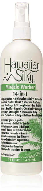 Hawaiian Silky 14-in-1 Leave In Keratin Oil, 16 Oz Frizz-free Treatment - Jojoba Oil Enriched - Damaged Scalp Solution - For Color Treated Hair Men, Women And Kids