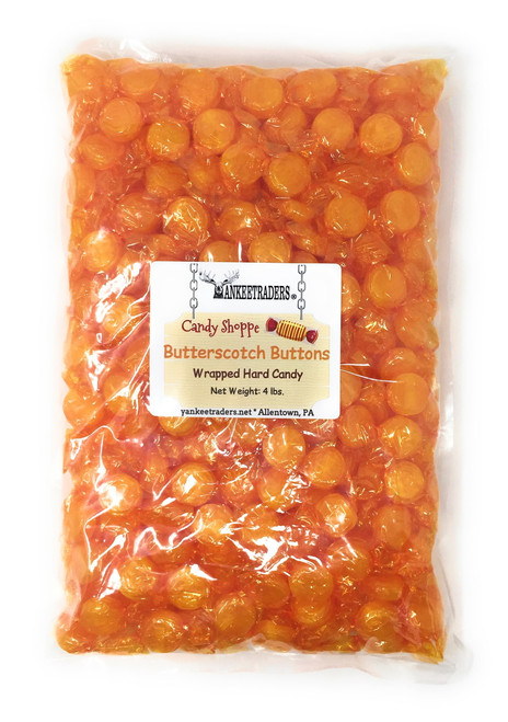 Yankeetraders Brand Butterscotch Buttons, Wrapped Candy, 4 Pound