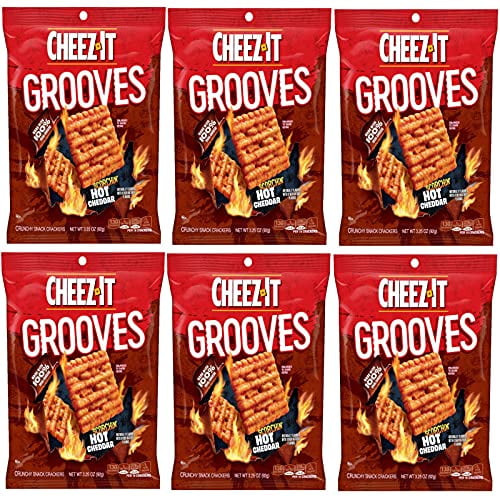 Cheez It Grooves | Scorchin' Hot Cheddar | 3.25 Ounce | Case Of 6