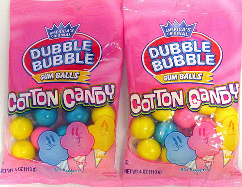Americas Original Dubble Cotton Candy Bubble Gum Balls, 4oz. (2 Pack)