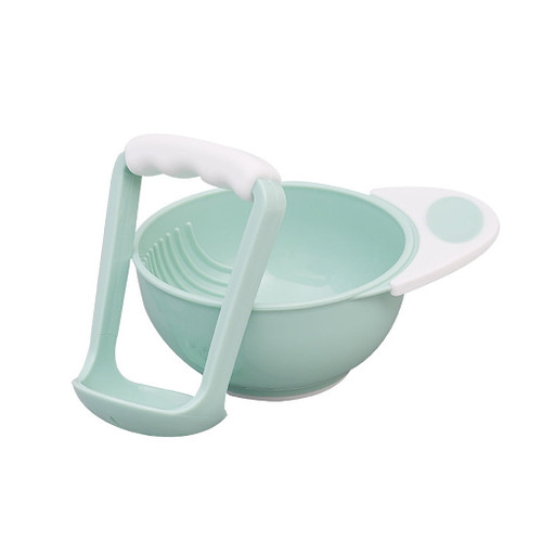 Jygee Baby Grinding Bowl Manual Kids Feeding Bowl Vegetable Fruit Infant Food Masher Set, Green