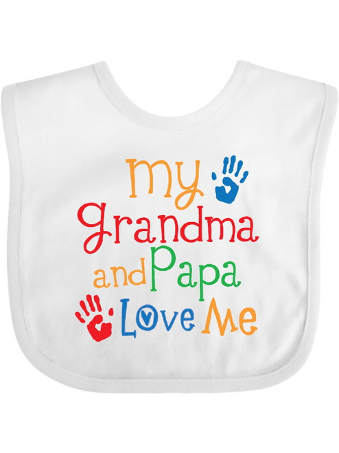 Inktastic Grandma And Papa Love Me Gift Baby Boy Or Baby Girl Bib