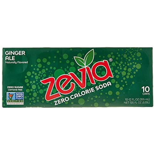Zevia Zero Calorie Soda, Ginger Ale, 12 Fl Oz (pack Of 10)