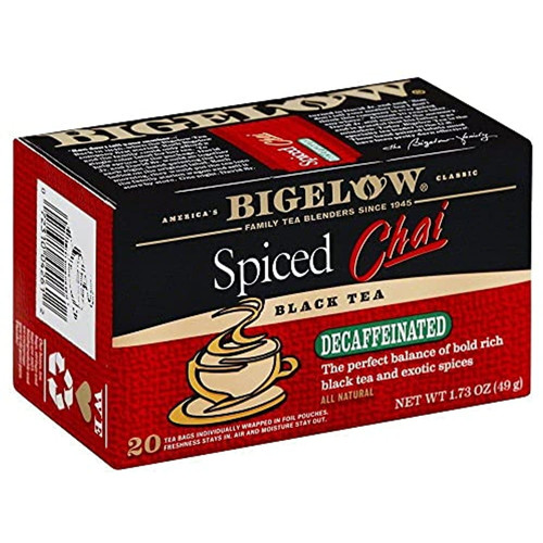 Bigelow Decaf Spiced Chai Tea Bags, 20 Ct