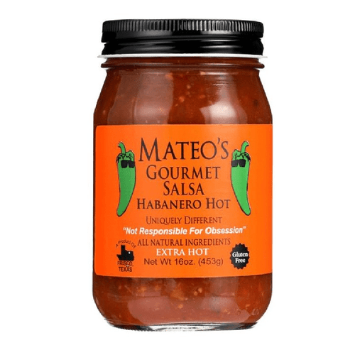 Mateo's Gourmet Gluten Free All Natural Habanero Hot Salsa, 16 Oz [pack Of 6]