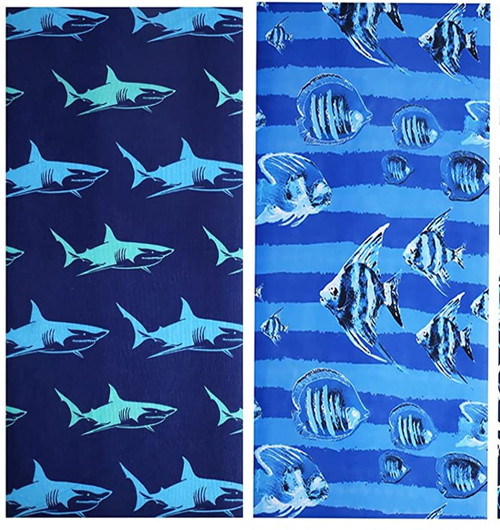 2 Pack Microfiber Beach Towel 72' X 36 ' Oversized Extra Large Xl Fast Quick Dry Sand Free Lightweight Proof Mat Camp Big Towels Lounge Cover For Adults Men Women Gift - Blue Tropical