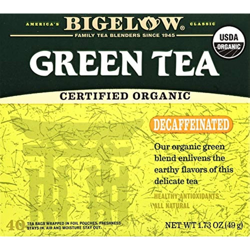 Bigelow Decaffeinated Organic Green Tea Bags, 40 Ct
