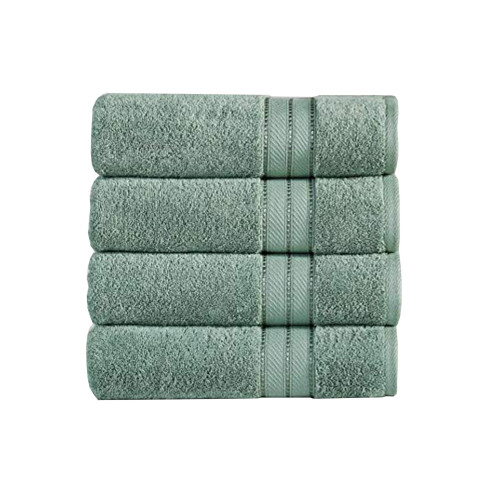 Bergamo 4 Piece Spun Loft Fabric Towels With Striped Pattern The Urban Port, Green