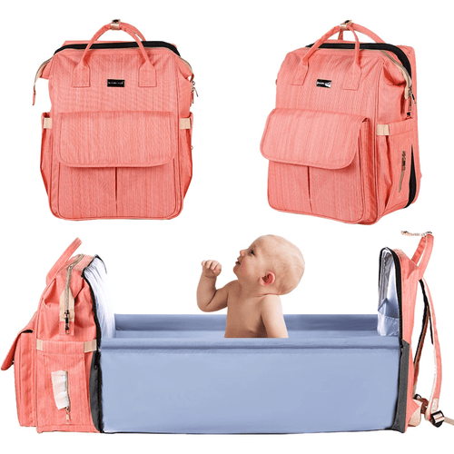 Nordmiex Diaper Bag Backpack With Changing Station, Pink