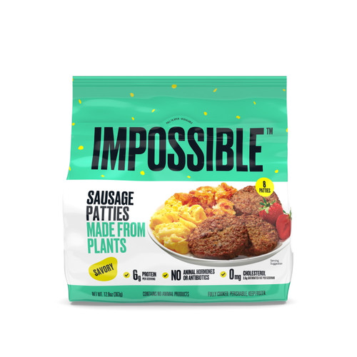 Impossible Foods Plant Based Sausage Patties, Savory, 8ct