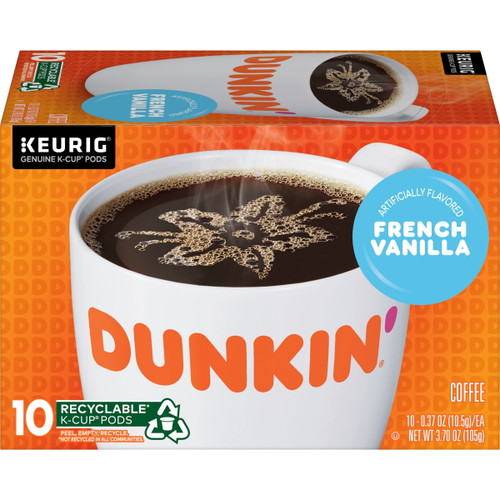 Dunkin' French Vanilla Flavored Coffee K-cup Pods, 10 Count (packaging May Vary)