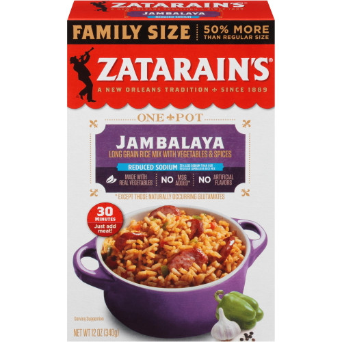 Zatarain's Jambalaya - Reduced Sodium Family Size, 12 Oz