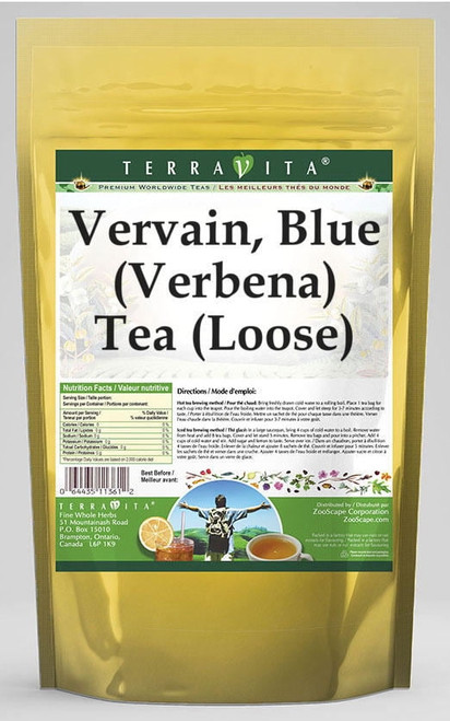 Terravita Vervain, Blue (verbena) Tea, (loose Leaf Herbal Tea, 4 Oz, 1-pack, Zin: 427155)