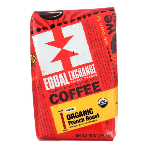 Equal Exchange Organic French Roast Ground Coffee, Dark Roast, 10 Ounces