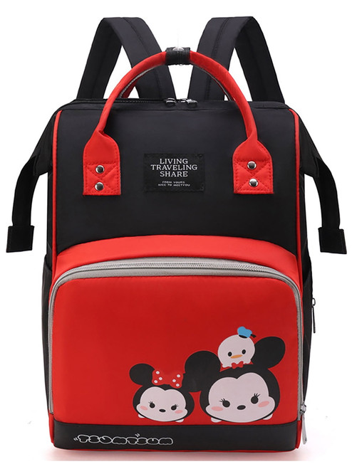 Niuer Anti Theft Diaper Bag Backpack Waterproof Mommy Bag Rucksack Knapsack Nappy Nursing Bag Daypack For Moms Dads Red+black