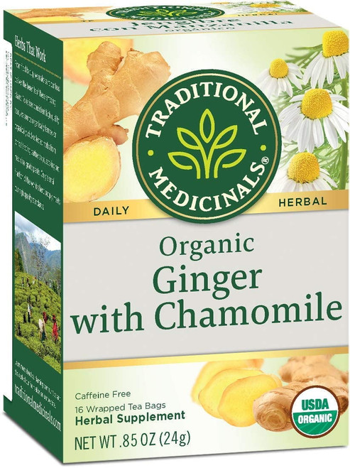 Traditional Medicinals Ginger With Chamomile Herbal Tea Organic, 16 Ct (pack - 3)