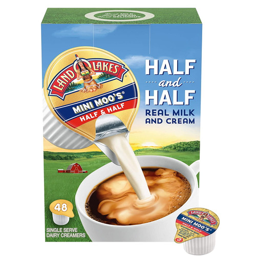 Land O' Lakes Mini Moo’s Half & Half Creamer Singles, Shelf-stable, 48 Count (pack Of 4)