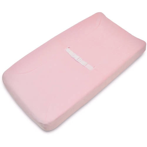 American Baby Company Heavenly Soft Chenille Fitted Contoured Changing Pad Cover, Pink, For Girls