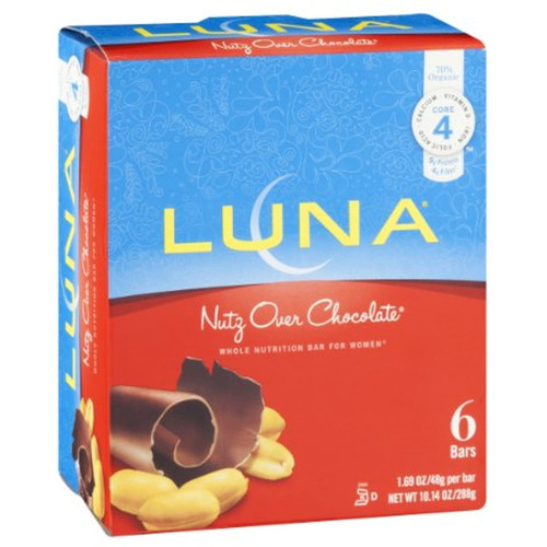 Luna Whole Nutrition Bars For Women: Nutz Over Chocolate (6 Pack, 1.69 Oz Per Bar)