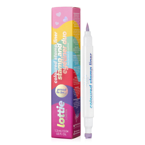 Lottie London Proud To Be Stamp Coloured Liner, Duo Coloured Stamp Eyeliner, Lilac Heart, 1.3ml