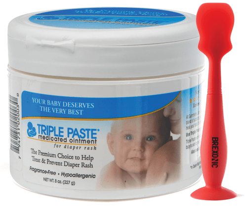 Triple Paste Diaper Rash Cream For Baby, Hypoallergenic Baby Ointment 8 Oz Zinc Oxide Cream Baby Essentials With Brexonic Baby Butt Cream Applicator. (8 Ounce (pack Of 1))