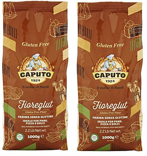 Antimo Caputo Gluten Free Pizza Flour 2.2lb - All Natural Multi Purpose Flour & Starch Blend For Baking Pizza, Bread, & Pasta (2 Pack)