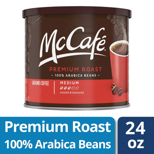 Mccafe Premium Roast Medium Ground Coffee, Caffeinated, 24 Oz Can