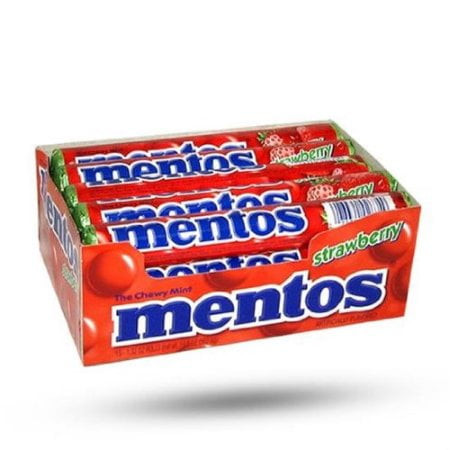 Mentos Strawberry Chewy Mint Candy, 1.32 Oz, 15 Pieces