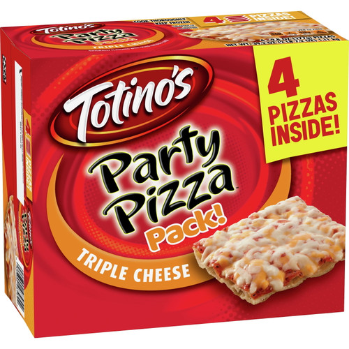 Totino's Party Pizza Pack, Triple Cheese Flavored, Frozen Snacks, 4 Ct