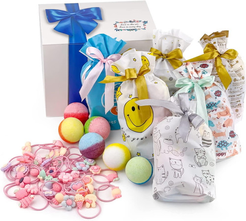 Bath Bombs For Kids, 36pcs Hair Ties For Kids Bath Bombs, Organic & Natural Bubble Bath Fizzy Spa At Home, Relaxing Bath Bombs Gift Set For Kids Birthday, Christmas