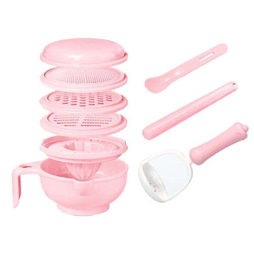 Kids Pp Plastic Food Masher Maker Manual Baby Feeder Processor Smasher Serve Bowl Fruit Grinder 9-in-1
