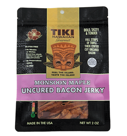 Tiki Hawaiian Gourmet Jerky - Bacon Jerky (monsoon Maple)