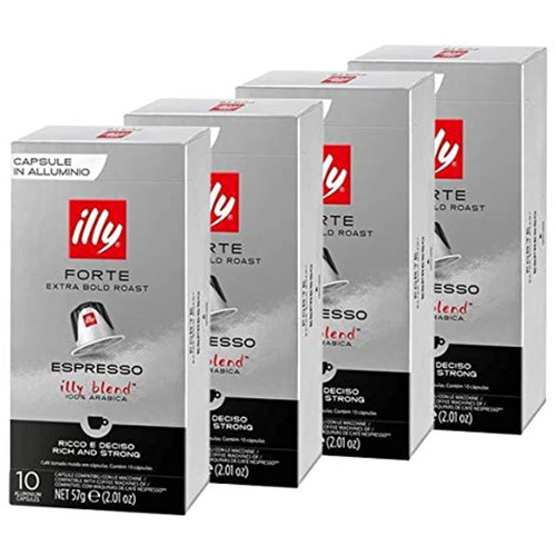 Illy Espresso Forte Coffee, Extra Bold Roast (40-count Single Serve Capsules, Compatible With Nespresso Original Line System Coffee Machines)