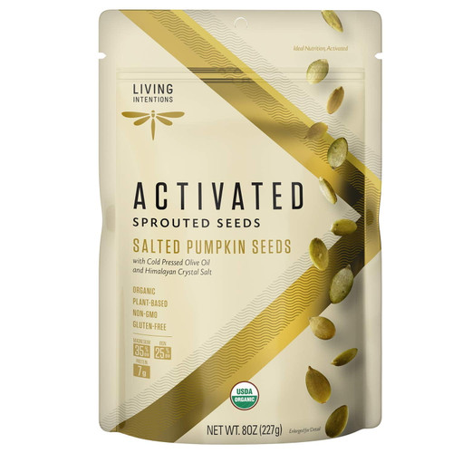 Living Intentions Activated Sprouted Seeds Salted Pumpkin Seeds 8 Oz