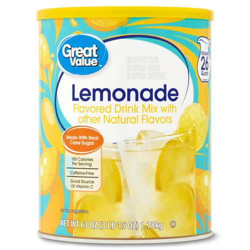 Great Value Drink Mix, Lemonade, 63 Oz