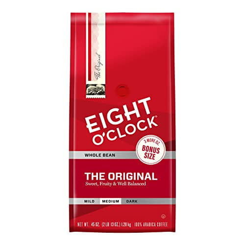 Eight O'clock Original Arabica Whole Bean Coffee, 45 Oz.