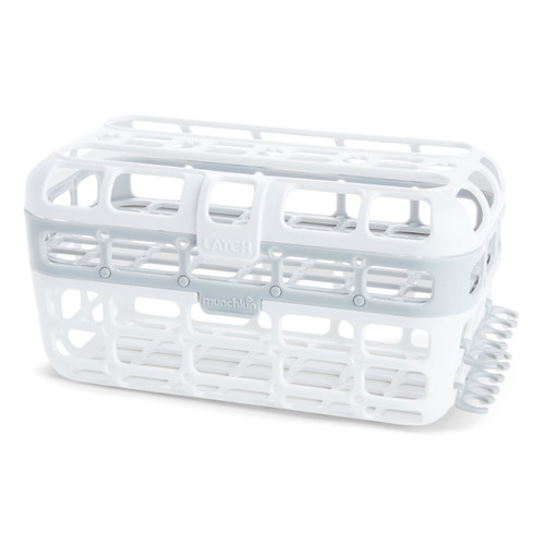 Munchkin High Capacity Deluxe Dishwasher Basket, Accommodates Both Standard And Wide-mouth Bottles, Includes Straw Rack, Large, Gray