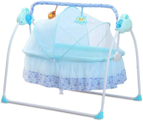 Oukaning Electric Crib Cradle Auto-swing Rocking Bassinet Sleeping Rocker Remote Control
