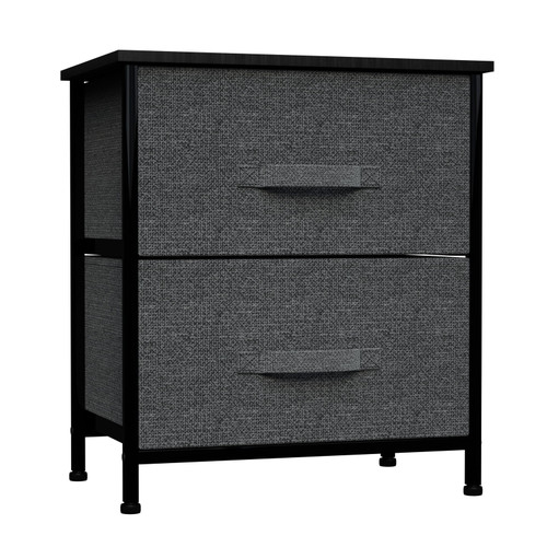 Tkoofn 2 Chest Drawers Dresser, Wood Top Organizer Unit Fabric Drresser For Bedroom, Closets, Dorm Room, Living Room