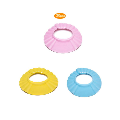 20pcs Adjustable Shower Bath Visor Shield Wash Hair Cap Shampoo Resistance Protect Ear Eye Hat Baby Children Kids Infant