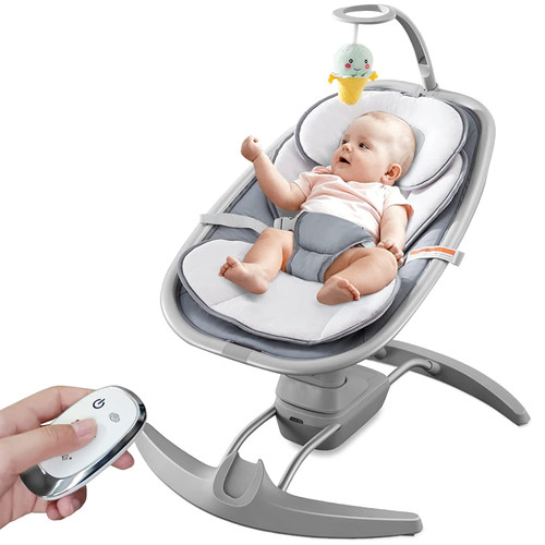 Ronbei Baby Swings For Infants Newborn, Electric Comfort Portable Baby Swing With 3 Swing Speeds Music Remote Control