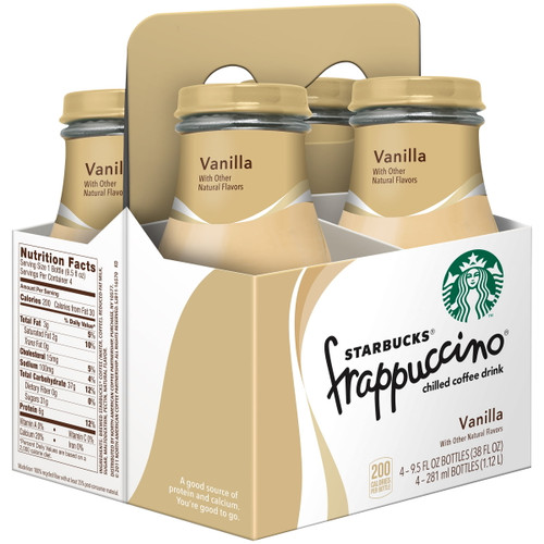 Starbucks Frappuccino Vanilla Chilled Coffee Drink, 9.5 Fl Oz, 4 Count