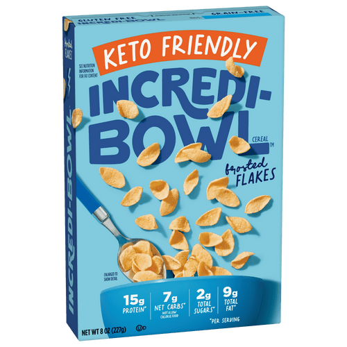 Incredi-bowl™ Frosted Flakes, Keto Friendly Cereal, High Protein Breakfast Cereal, Gluten Free, Grain Free Cereal, 8 Ounces