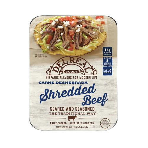 Del Real Foods Shredded Beef, 15 Oz (fully Cooked)