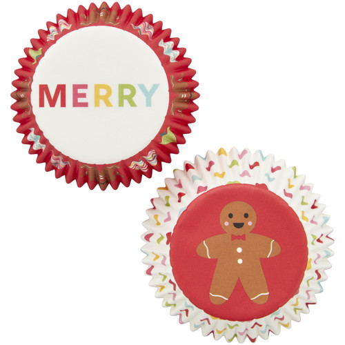 Great Value Gingerbread Boy Christmas Standard Cupcake Liners, 48-count