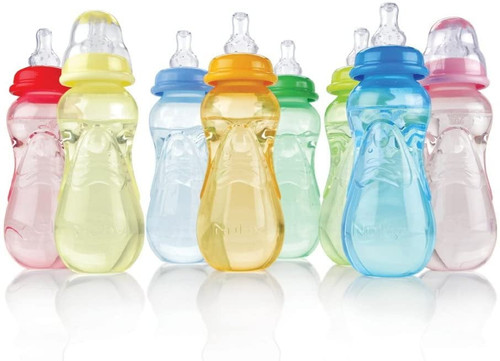 Nûby Non Drip 10 Oz Standard Neck Bottles, 0m+, 3 Count