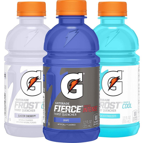 Gatorade Fierce Thirst Quencher Sports Drink, Variety Pack, 12 Oz Bottles, 24 Count