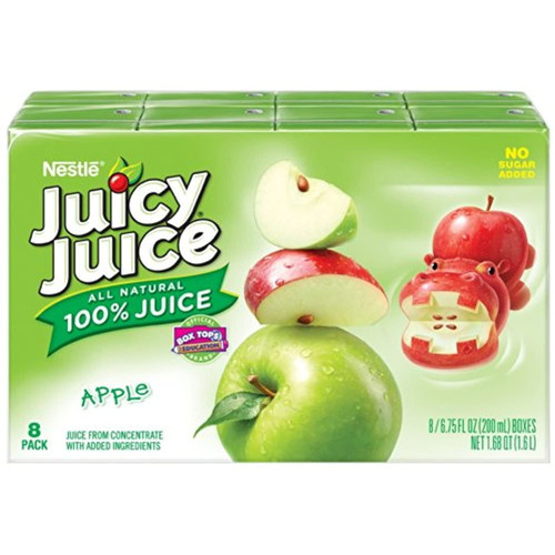 Juicy Juice Slim Apple 8pk 6.75oz(pack Of 4)