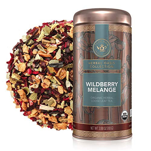 Teabloom Organic Herbal Tea, Wildberry M?lange Loose Leaf Tea, Berry Flavor Herbal Tea, Usda Organic Whole Leaf Blend, 3.88 Oz/110 G Canister Makes 35-50 Cups